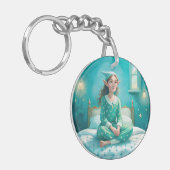 Ein niedlicher Schlüsselanhänger mit einem Cartoon (Vorderseite links)