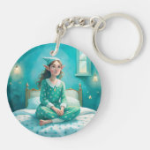 Ein niedlicher Schlüsselanhänger mit einem Cartoon (Rückseite)