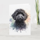 Ein niedlicher schwarzer Cockapoo Karte (Vorderseite)