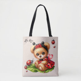 Ein Niedlicher Teddybär, der wie ein Ladybug-Gewür Tasche