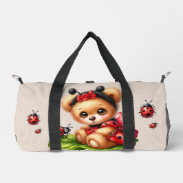 Ein Niedlicher Teddybär, verkleidet wie ein Ladybu Duffle Bag