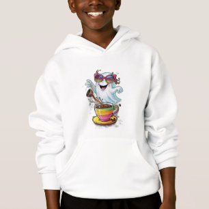 Ein niedlicher, unbeholfener Geisterkaffee Hoodie