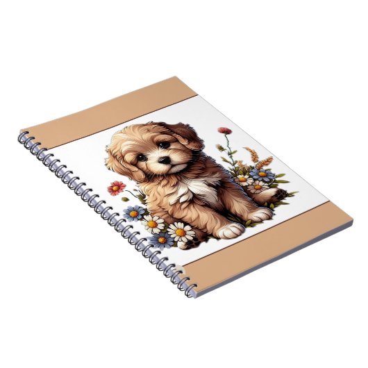 Ein Niedlicher und Hübscher Welpe in den wilden Bl Notizblock (Rechte Seite)
