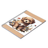 Ein Niedlicher und Hübscher Welpe in den wilden Bl Notizblock (Linke Seite)