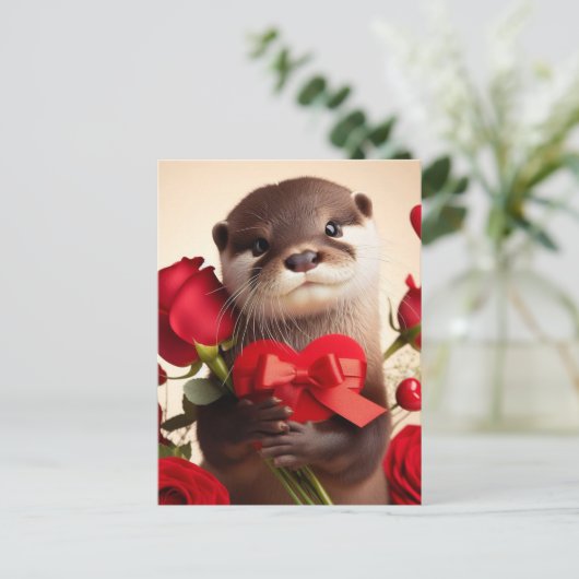 Ein niedlicher Valentinstag Postkarte (Stehend Vorderseite)