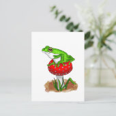 Ein niedlicher, von Hand gezogener Frosch auf eine Postkarte (Stehend Vorderseite)