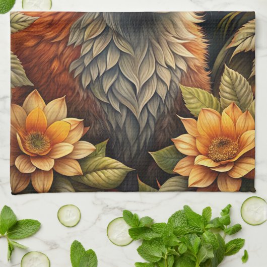 Ein Niedlicher Waldroter Fox Geschirrtuch (Gefaltet)