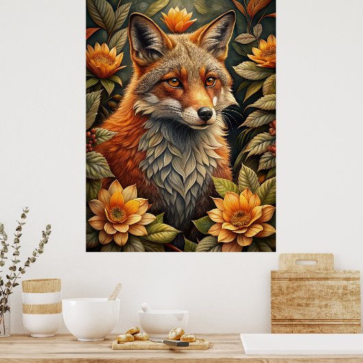 Ein Niedlicher Waldroter Fox Poster (Küche)