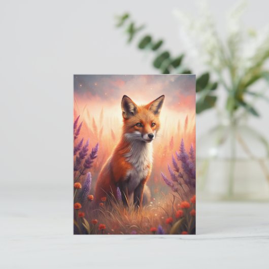 Ein Niedlicher Waldroter Fox Postkarte (Stehend Vorderseite)