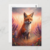 Ein Niedlicher Waldroter Fox Postkarte (Vorne/Hinten)
