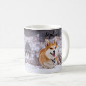 Ein Niedlicher walisischer Pembroke Corgi Frolckin Kaffeetasse (VorderseiteRechts)