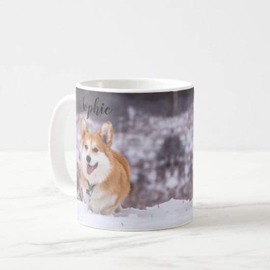 Ein Niedlicher walisischer Pembroke Corgi Frolckin Kaffeetasse (Vorderseite Links)