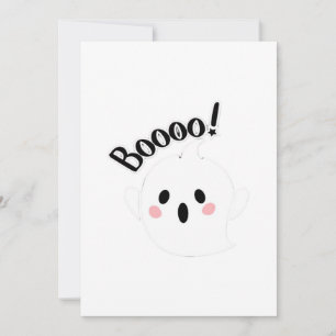 Ein Niedlicher, weißer Boo, Lässig Feiertagskarte
