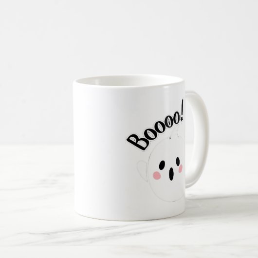 Ein Niedlicher, weißer Boo, Lässig Kaffeetasse (VorderseiteRechts)