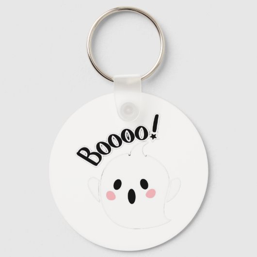 Ein Niedlicher, weißer Boo, Lässig Schlüsselanhänger (Vorderseite)