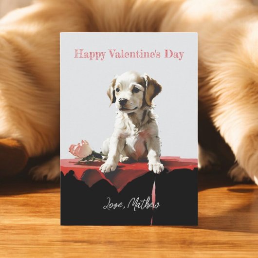 Ein niedlicher Welpe Feiertagskarte