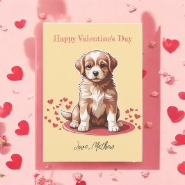 Ein niedlicher Welpe Feiertagskarte