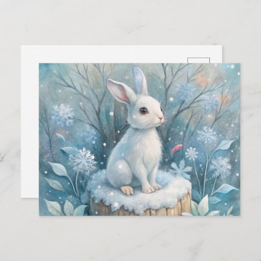 Ein Niedlicher Winterurlaub Postkarte (Vorne/Hinten)