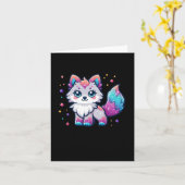 Ein Niedlicher Wolf-Sticker Karte (Gelbe Blume)