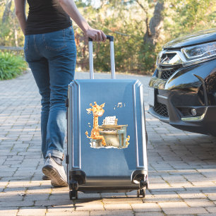 Ein Niedliches Baby Giraffe spielt Gitarre Aufkleber