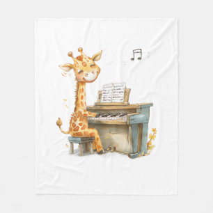 Ein Niedliches Baby Giraffe spielt Gitarre Fleecedecke