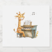 Ein Niedliches Baby Giraffe spielt Gitarre Schaumweinetikett (Einzelnes Label)