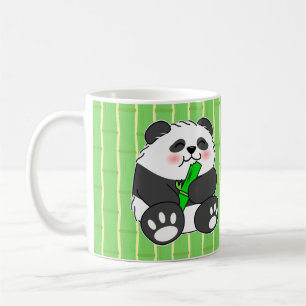 Ein Niedliches Baby Panda, das Bamboo Stalk isst Kaffeetasse