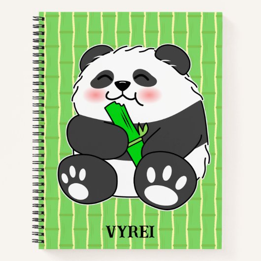 Ein Niedliches Baby Panda, das Bamboo Stalk isst Notizblock (Vorderseite)