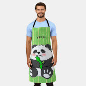 Ein Niedliches Baby Panda, das Bamboo Stalk isst Schürze (Getragen)