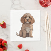 Ein niedliches braunes Cockapoo Serviette (Beispiel)