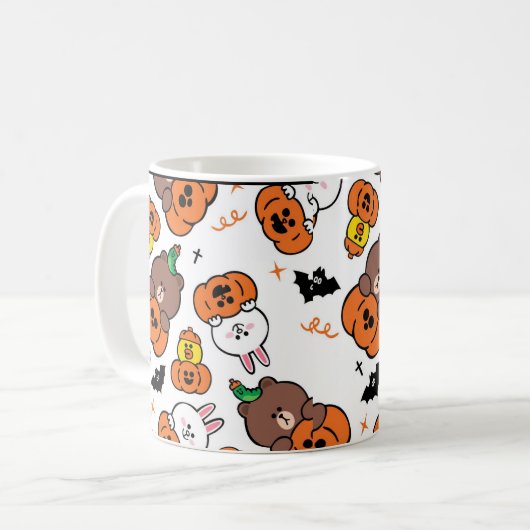 Ein Niedliches Bunny und Bären Halloween Kaffeetasse (Vorderseite Links)
