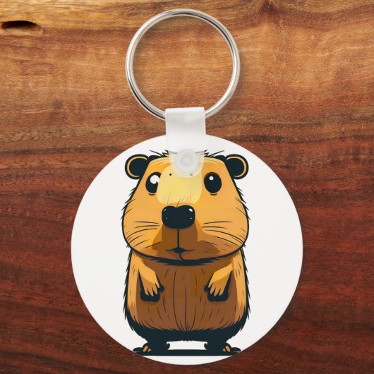 Ein Niedliches Capybara stehend nach oben und nach Schlüsselanhänger (Rückseite)