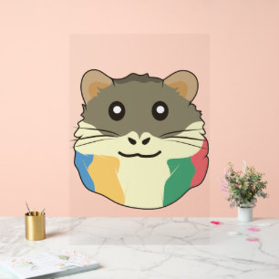 Ein Niedliches Cartoon Tier mit mehrfarbigem Scarf Acrylschild