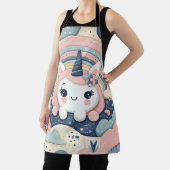 Ein niedliches Einhorn flüchtige Blicke hinter ein Schürze (InSitu)