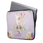Ein niedliches Einhorn mit Ihrem Namen darauf Laptopschutzhülle (Vorderseite Links)