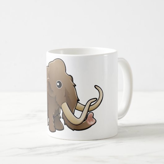 Ein niedliches freundliches wolliges Mammut Kaffeetasse (VorderseiteRechts)