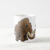 Ein niedliches freundliches wolliges Mammut Kaffeetasse (Mittel)