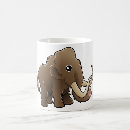 Ein niedliches freundliches wolliges Mammut Kaffeetasse (Mittel)