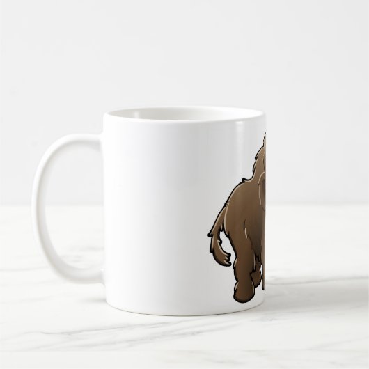 Ein niedliches freundliches wolliges Mammut Kaffeetasse (Links)
