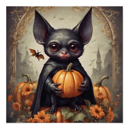 Ein Niedliches Halloween-Bat-HB8-Glossposter Poster (Vorderseite)
