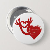 ein niedliches Herz, das mit den Fingern ein Herzz Button (Vorne & Hinten)