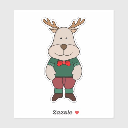 Ein niedliches Hirsch Aufkleber (Blatt)