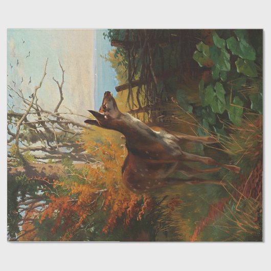 Ein Niedliches Hirsch im Wald Geschenkpapier (Flach)