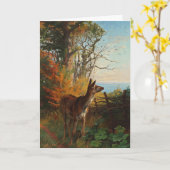 Ein Niedliches Hirsch im Wald - leere Karte (Gelbe Blume)