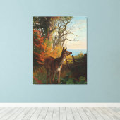 Ein Niedliches Hirsch im Wald Leinwanddruck (Insitu (Holzboden))