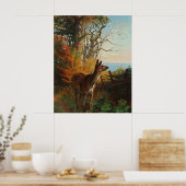 Ein Niedliches Hirsch im Wald Poster (Küche)