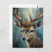 Ein Niedliches Hirsch mit einer Krone Postkarte (Vorne/Hinten)