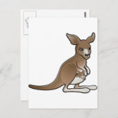 Ein niedliches Känguru mit einem Spaß in seinem Be Postkarte (Vorne/Hinten)