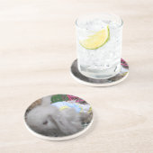 Ein Niedliches Kaninchen im Kleid Sandstein Untersetzer (Seite)