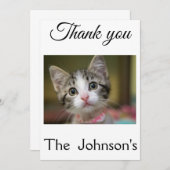 Ein niedliches Kätzchen mit grünen Augen Dankeskarte (Vorne/Hinten)